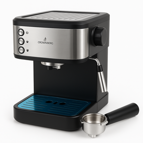 Эспрессо кофемашина Crownberg CB-1570 1200 Вт с рабочим давлением 20 бар и функцией приготовления 2 чашок NV-25