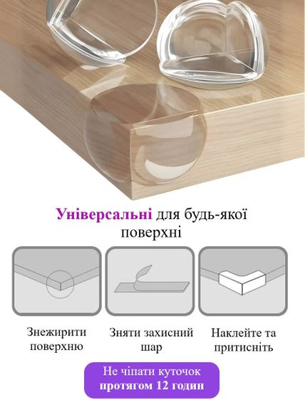 Силіконовий набір куточків для захисту дітей на гострі кути 5шт. Накладки круглі на кути для захисту дітей | Зображення 3