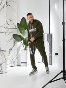 Спортивный костюм мужской из двунитки AleX Модель 2908 Хаки, 48-50