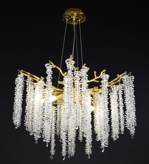 Люстра підвісна на 10 лампочок 27748 Золото 45-150х80х80 см. | Зображення 1