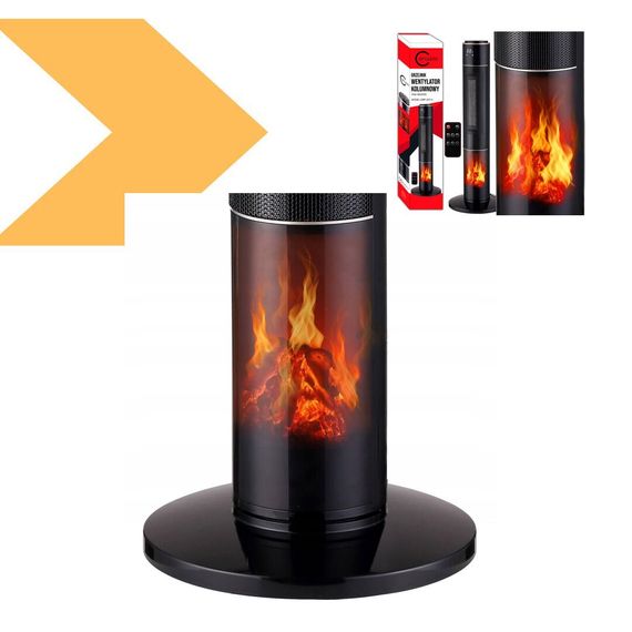 Колонний обігрівач з імітацією каміна та пультом ДУ Carruzzo Q20K 2000 Вт (47737-6983_1648) | Зображення 1