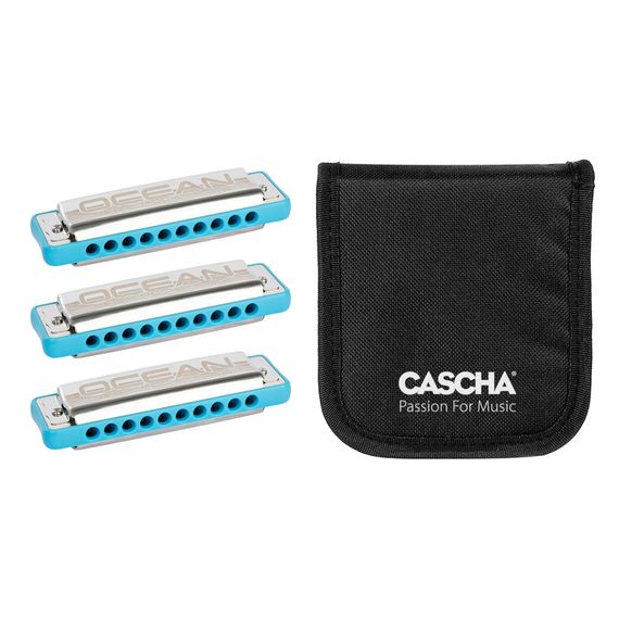Набір губних гармонік Cascha Ocean Rock Blues Harmonica Set Blue HH 2345 (До, Соль, Ля) (губна гармошка)