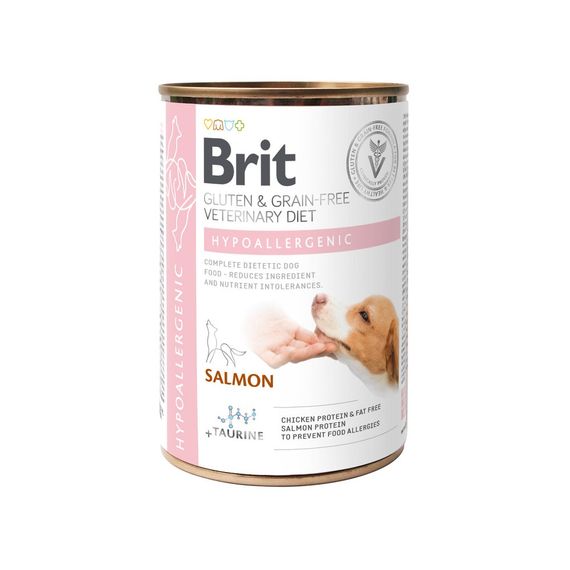 Вологий корм Brit Grain Free Veterinary Diets Hypoallergenic для собак із харчовою алергією або непереносимістю з лососем та