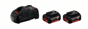 Набор аккумуляторов + зарядное устройство Bosch 18В, 2х5Ач (1.600.A00.B8J)