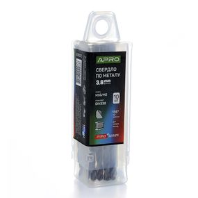 Свердло для металу HSS/M2 (6542) Ø 3, 8 мм (тубус, кратність10 шт.) PRO APRO 8306721