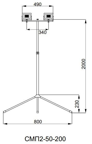Стойка металлическая для прожекторов СМП2-50-200 желтая Ny95503772 | Зображення 2