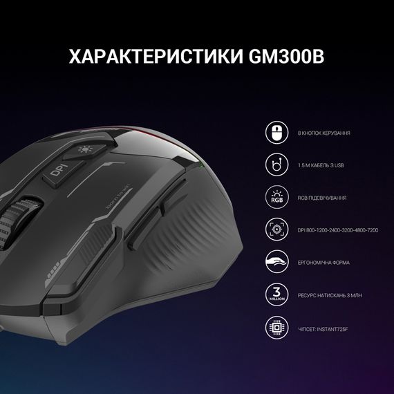 Мишка GamePro GM300B USB Black (GM300B) | Зображення 5