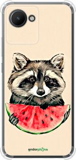 Чохол на Realme C30 Єнотик з кавуном "4605sp-2700-2448"