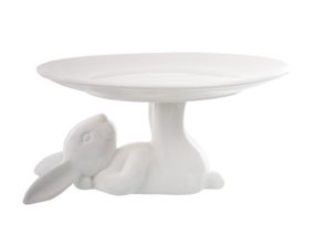 Фарфоровое сервировочное блюдо на изящной ножке Easter Story: Кролик, 25 см