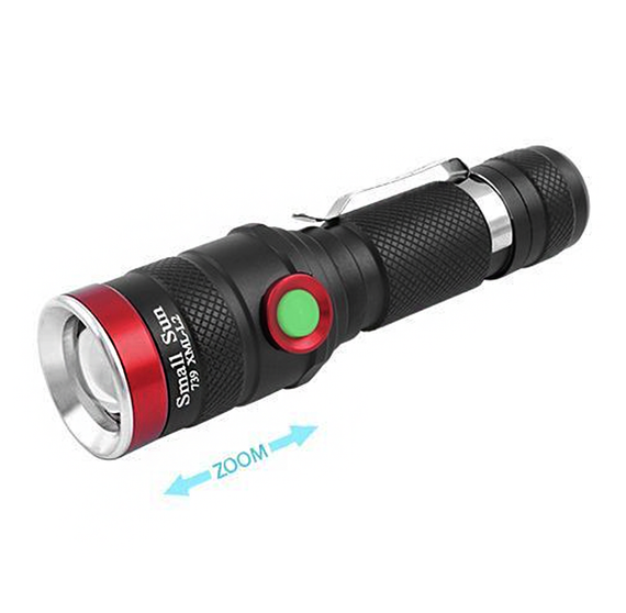 Фонарь Small Sun 736-A T6, zoom, АКБ 18650, zoom, клипса, micro USB