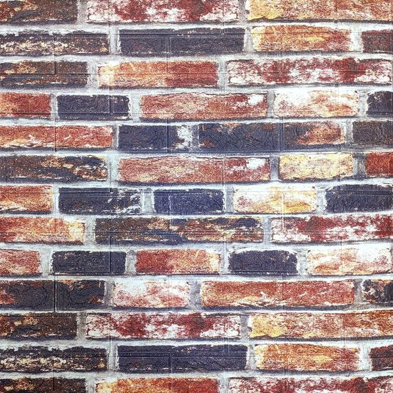Декоративна 3D панель самоклейка під цеглу сіро-синій Катеринославський 700х770х5мм (048) SW-00000027 | Зображення 4