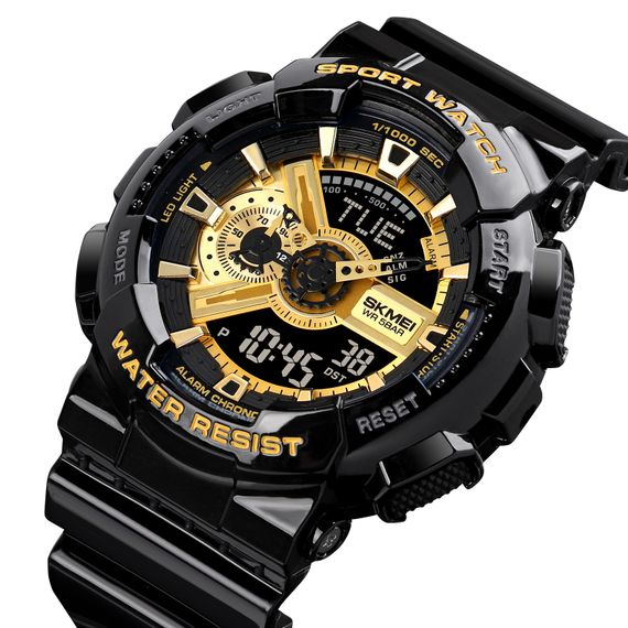 Чоловічий годинник Skmei 1834 Black-Gold | Зображення 1