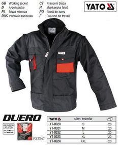 Куртка рабочая YATO Польша DUERO размер XL 65%/35% полиэстер/хлопок YATO YT-8023