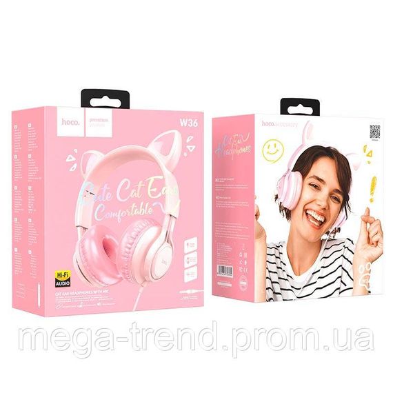 Навушники Hoco Cat ear headphones with mic W36 |Hi-Fi| | Зображення 2