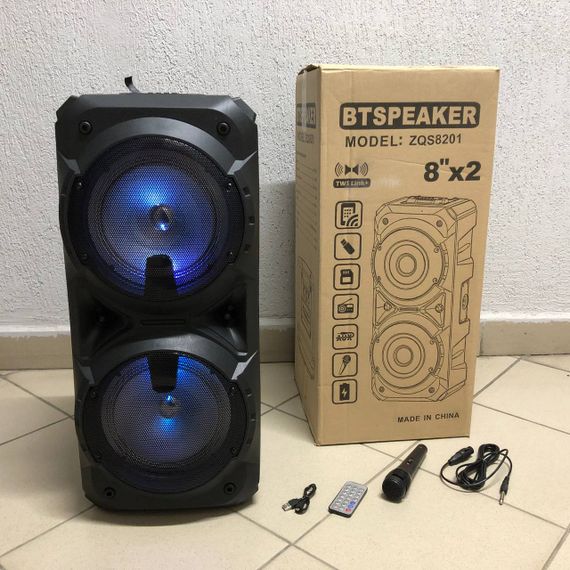 Bluetooth колонка-чемодан переносная, Блютуз колонка с динамичной подсветкой, Переносная блутуз колонка DI-28 | Зображення 6