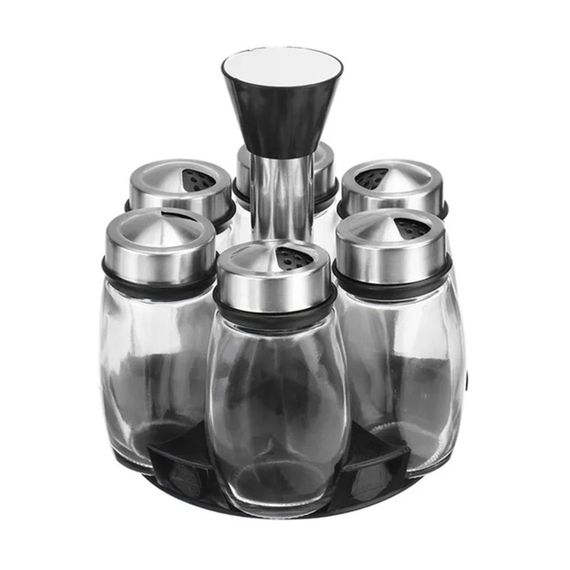 Набір баночок для спецій на підставці 6 шт, Spice carousel / Карусель для спецій / Органайзер для спецій, що обертається | Зображення 2