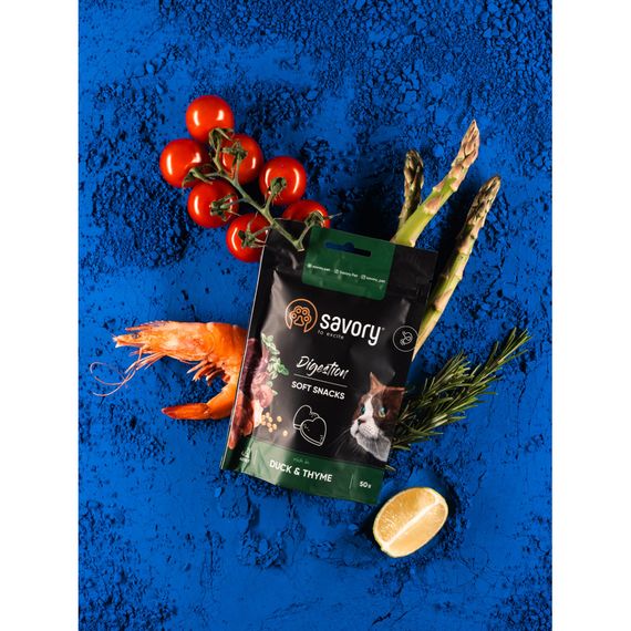 М які ласощі Savory для покращення травлення котів, качка та чебрець | Зображення 8