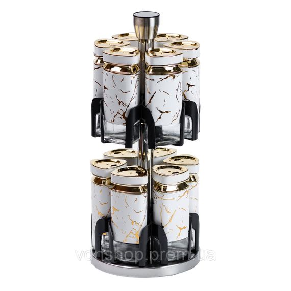 Набір для спецій на підставці карусель12 баночок по 120 мл HP1333