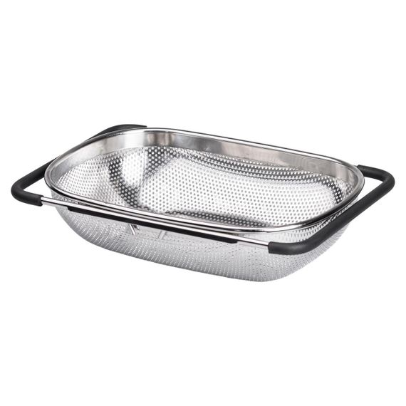 Друшляк сито на раковину для миття овочів та фруктів 36х24х9 см з нержавіючої сталі HP-19-17 | Зображення 2