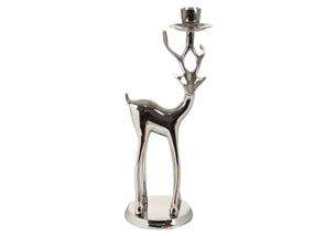 Интерьерный подсвечник Олень Silver 26см