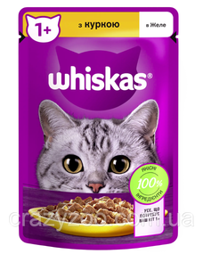 Вологий корм для котів Whiskas з куркою у желе 85 г 443948