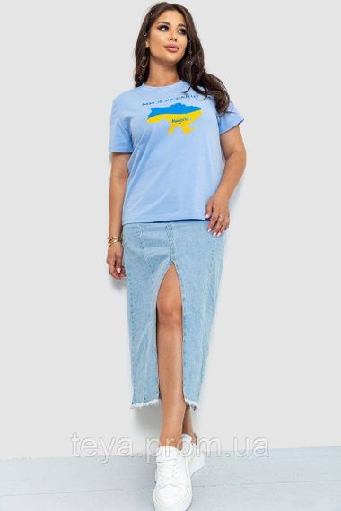 Футболка жіноча колір блакитний розмір L-XL FA_007849 | Зображення 1