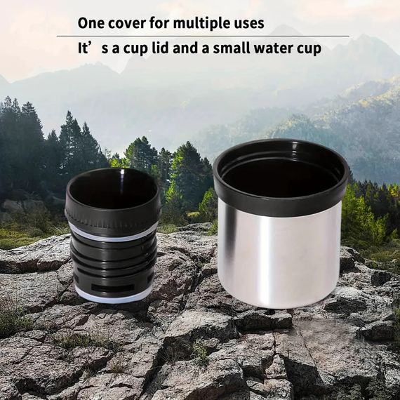 Кружка-термос Vacuum flask 970, 1400 мл · Термос nуристичний з чашкою з нержавіючої сталі | Зображення 2
