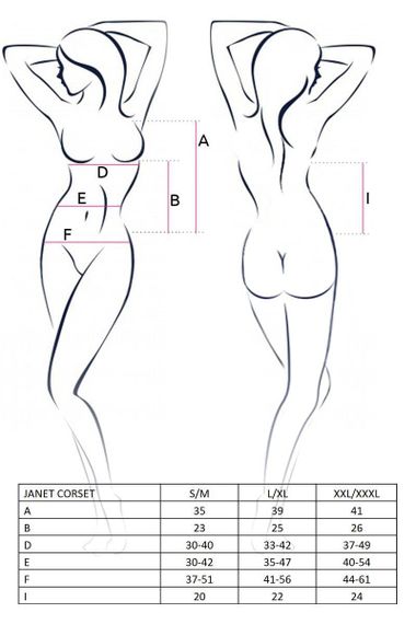 Корсет з пажами Passion JANET CORSET S/M, white, трусики, напівпрозорий sexstyle | Зображення 1