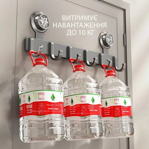 Металева вішалка на двері Storage rack AND 101-20 чорна • Навісні гачки в стилі ЛОФТ для одягу, рушників, сумок та аксесуарів | Зображення 1