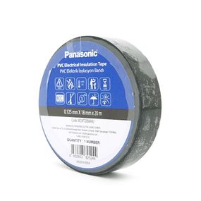 Ізолента ПВХ PANASONIC 0,125мм * 18мм * 20м (чорна), діапазон робочих температур: від 0 ° С до + 90 ° С, Вогнестійка, 8 штук в