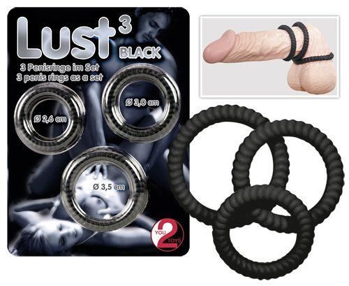 Ерекційні кільця You2Toys Lust, 3 шт, чорні Sex Aura