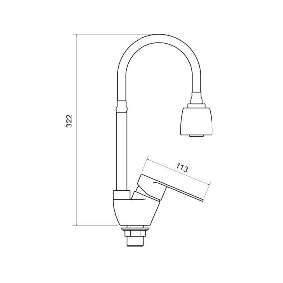 Смеситель для кухни Lidz Tani 008F4 с гибким изливом (k40) LDTAN008F4CRM44972 Chrome | Зображення 1
