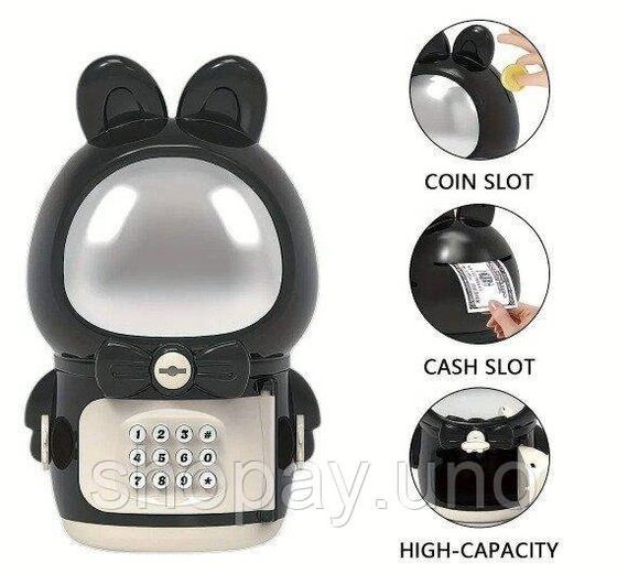 Детская электронная Копилка Сейф Космонавт с кодовым замком Little Space Rabbit Piggy Bank