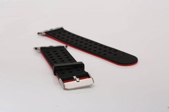 Подвійний ремінець з перфорацією Primo для Apple Watch 42mm / 44mm / 45mm - Black&Red | Зображення 5