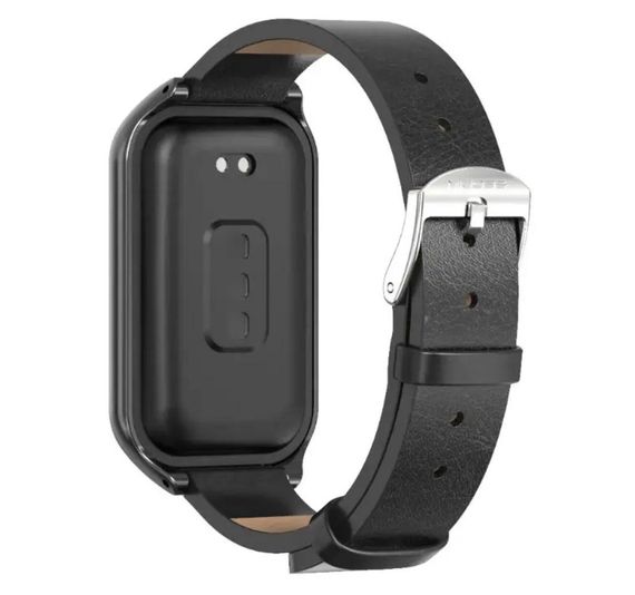 Шкіряний ремінець Mijobs для фітнес браслета Xiaomi Smart Band 9 Active - Black | Зображення 1