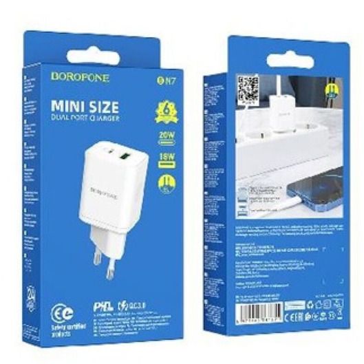 Мережевий зарядний пристрій з швидкою зарядкою 20W PD та QC3.0 XPRO BN7 (33156-01_181)