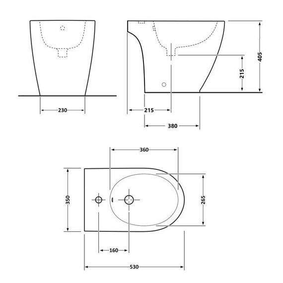 Биде напольное Qtap Presto Quadro 540×340×400 мм, White QTPRE29W49124 | Зображення 1