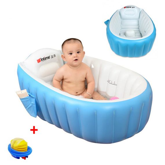 Надувная детская ванночка Intime Baby Bath Tub • Портативная складная надувная ванна для новорождённых и детей до 4 лет | Зображення 1