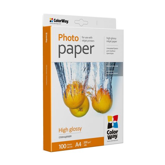 Фотопапір ColorWay A4 200г glossy 100л картон-пак (PG200100A4) | Зображення 1