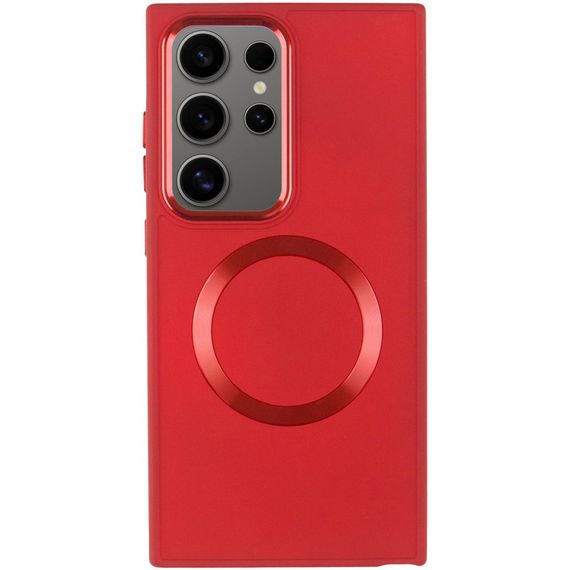 TPU чохол Bonbon Metal Style with MagSafe для Samsung Galaxy S24 Ultra Червоний / Red