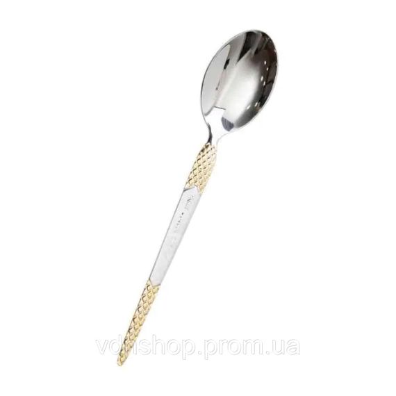 Набор чайных ложек 6 штук ложки для чая из нержавеющей стали 15 см Серебро с золотом HP-20-39 | Зображення 1