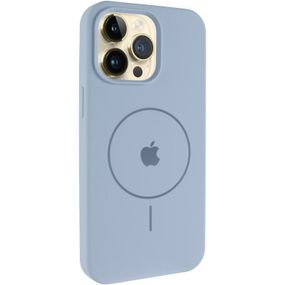 Чохол Silicone Case Full Protective (AA) V2 with MagSafe для Apple iPhone 12 Pro / 12 (6.1") Бежевий / Desert Gold Блакитний / Lilac Blue