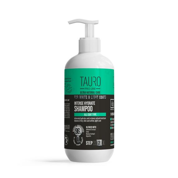 Зволожуючий шампунь для собак та котів з білою шерстю TAURO PRO LINE Ultra Natural Care 400 мл