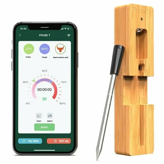 Цифровой Bluetooth термометр с управлением через телефон, для мяса, гриля и духовки
