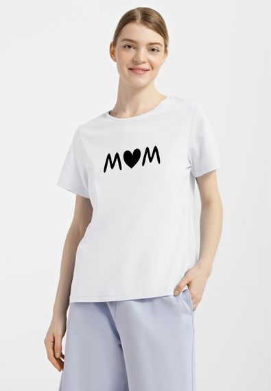 Футболка жіноча біла з принтом "Мама", 2XL