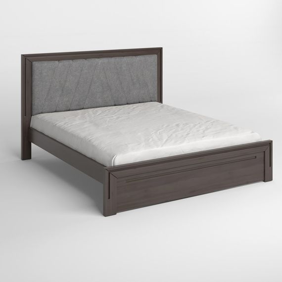 Двоспальне дерев&#039;яне ліжко Mebigrand Торонто Т2 Венге/Аляска 93 (сірий) 140х200 см (MBG-8413) | Зображення 1
