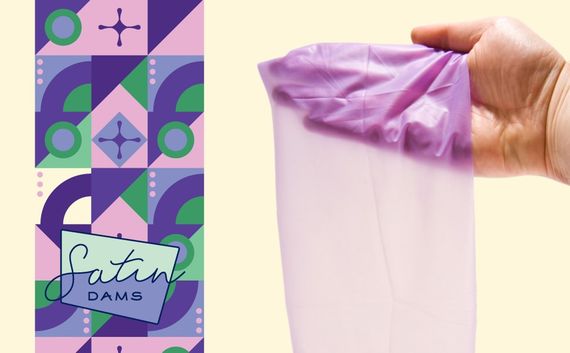 Серветка для орального сексу One Grape Satin Latex Dams зі смаком винограду, 1 шт. | Зображення 1