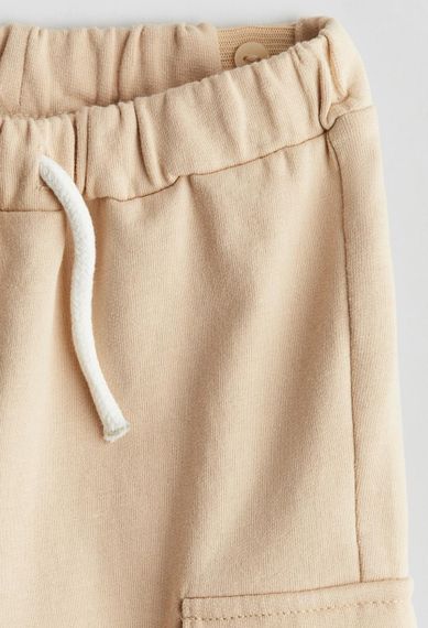 Дитячі теплі спортивні штани-джогери карго для хлопчика H&M 80 см Бежеві (25122207C) | Зображення 1