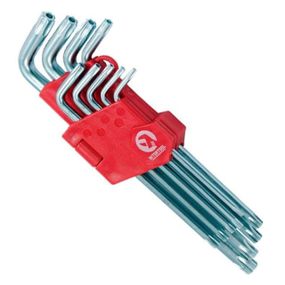 Набор ключей Г-образных TORX с отверстием 9шт, Т10-Т50, CrV, Big