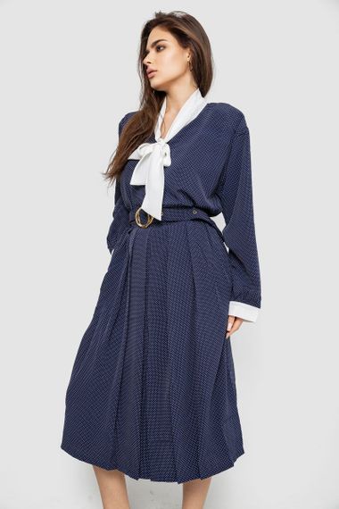Костюм жіночий класичний у горох, колір синьо-білий, 167R3002 | Зображення 2